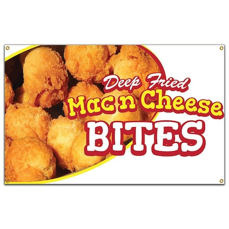 Signmission Mac N Cheese Bites Banner Concession Stand Food Truck Single Sided B-96 Mac N Cheese Bites19